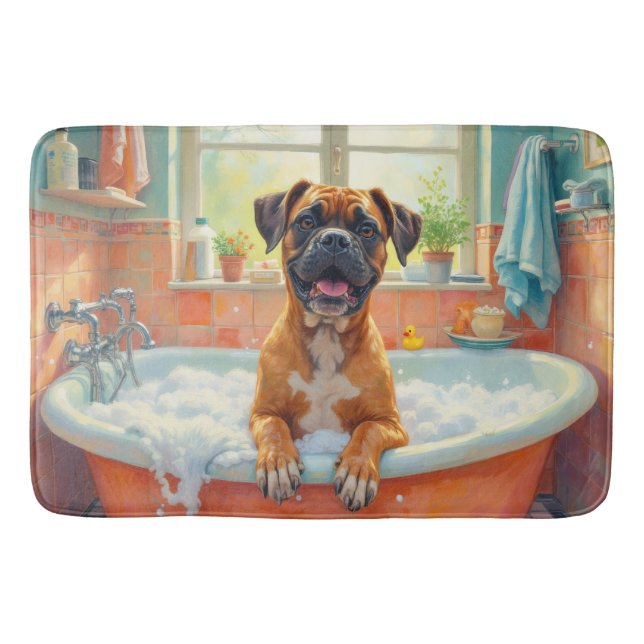 Boxer Bad Zeit Spaß Badezimmer Dekor Badematte (Vorderseite)