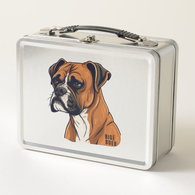 Boxer Bark Designs Punchy Grafik-Designs Metall Brotdose (Vorderseite)