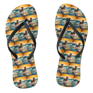 Boxer Beach Surfen Malerei Flip Flops