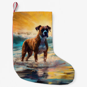 Boxer Beach Surfmalerei Kleiner Weihnachtsstrumpf