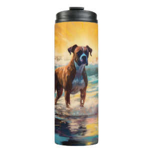 Boxer Beach Surfmalerei Thermosbecher