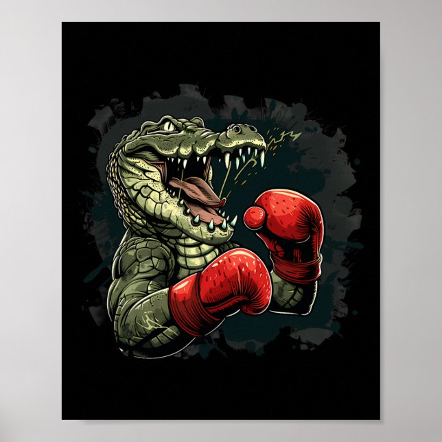 Boxer Bear With Boxing Gloves Kickboxing Funny Box Poster (Vorne)