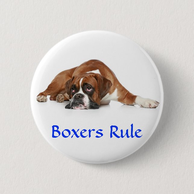 Boxer beherrschen Stecknadel Button (Vorderseite)