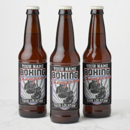 Boxer-Boxer-Fitness-Spiel für personalisierte Boxm Bierflaschenetikett