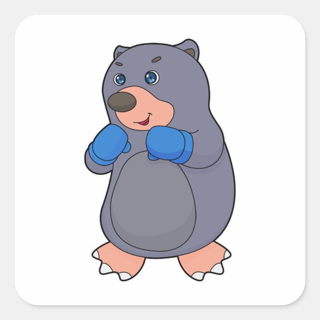 Boxer Boxhandschuhe für Mole Boxing Quadratischer Aufkleber (Vorderseite)