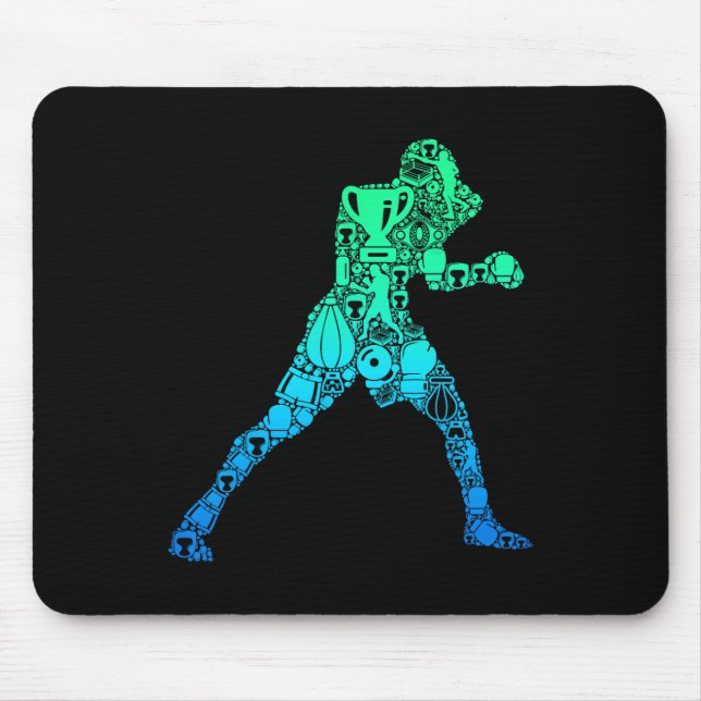 Boxer Boxing Men Boys Children Mousepad (Vorne)