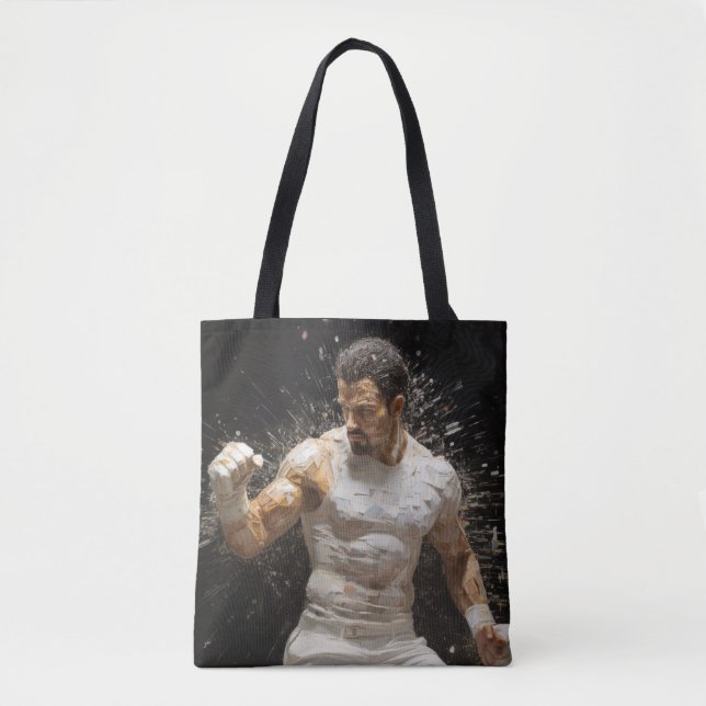 Boxer Boxing Sport Malerei Abstrakte Art Deco (Vorderseite)