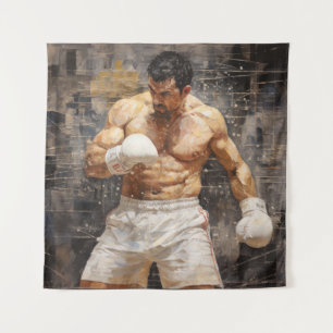 Boxer Boxing Sport Malerei Abstrakte Art Deco Wandteppich