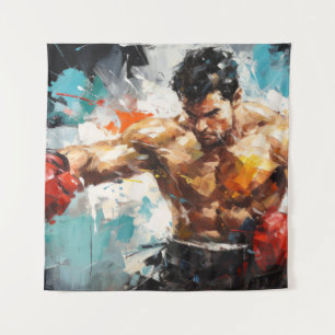 Boxer Boxing Sport Malerei Abstrakte Art Deco Wandteppich