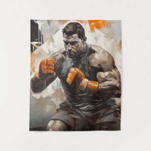 Boxer Boxing Sport Malerei Abstrakte Art Deco Wandteppich