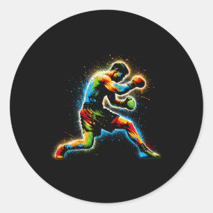 Boxer Boxring Martial Art Kickboxer Trai Runder Aufkleber