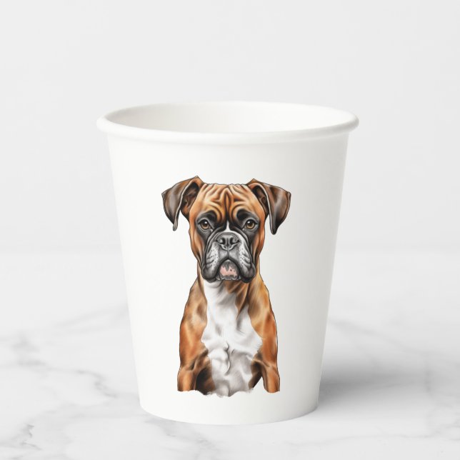 Boxer Buddies Niedlich Hunde Designs für Loyal Box Pappbecher (Vorderseite)