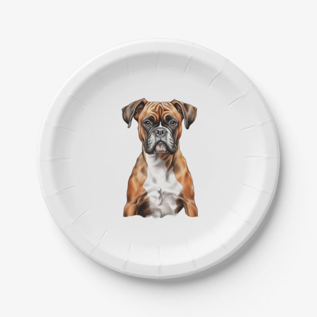Boxer Buddies Niedlich Hunde Designs für Loyal Box Pappteller (Vorderseite)