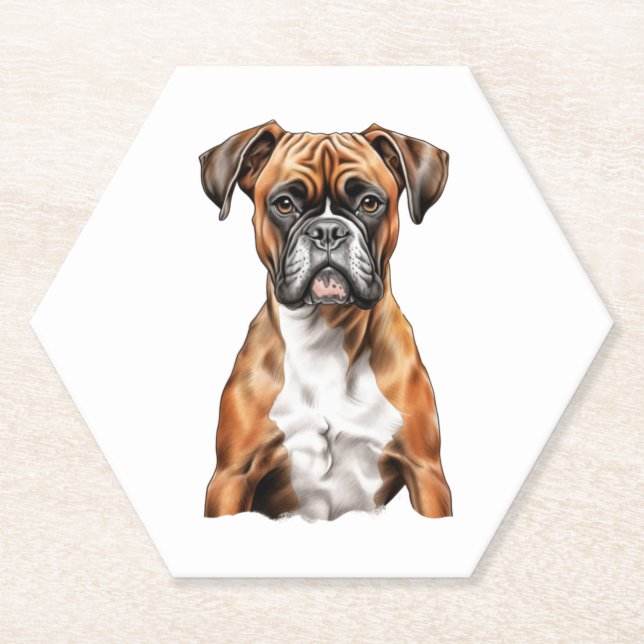 Boxer Buddies Niedlich Hunde Designs für Loyal Box Untersetzer (Vorderseite)