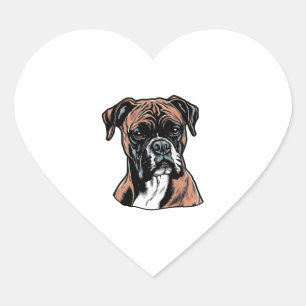 Boxer Buddy Humour Protective Herz-Aufkleber