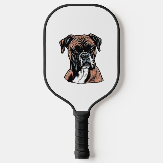 Boxer Buddy Humour Protective Pickleball Schläger (Vorderseite)