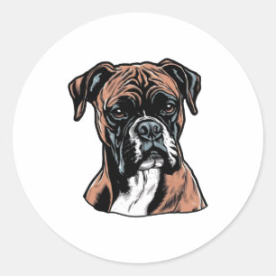 Boxer Buddy Humour Protective Runder Aufkleber