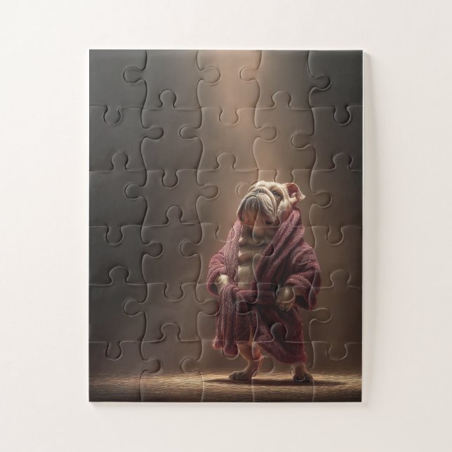 Boxer Bulldog in Robe Jigsaw Puzzle (Vertikal)