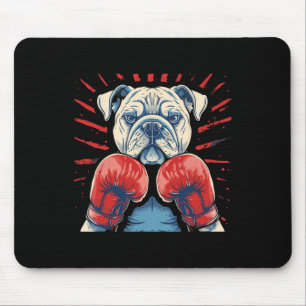 Boxer Bulldog mit Boxhandschuhen Kickboxing Funny Mousepad
