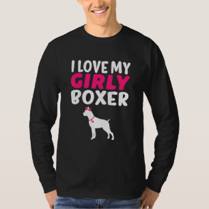 Boxer Canine Pet Girl Dog Pup Gender Reveal Niedli T-Shirt