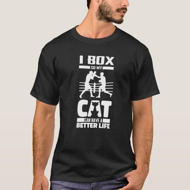 Boxer Cat Handschuhe  Fighter Sparring Boxen T-Shirt (Vorderseite)
