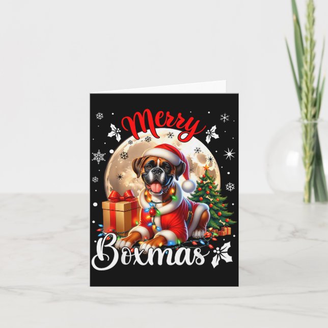 Boxer Christmas Boxer Dog Costume Boxer Xmas Merry Karte (Vorderseite)