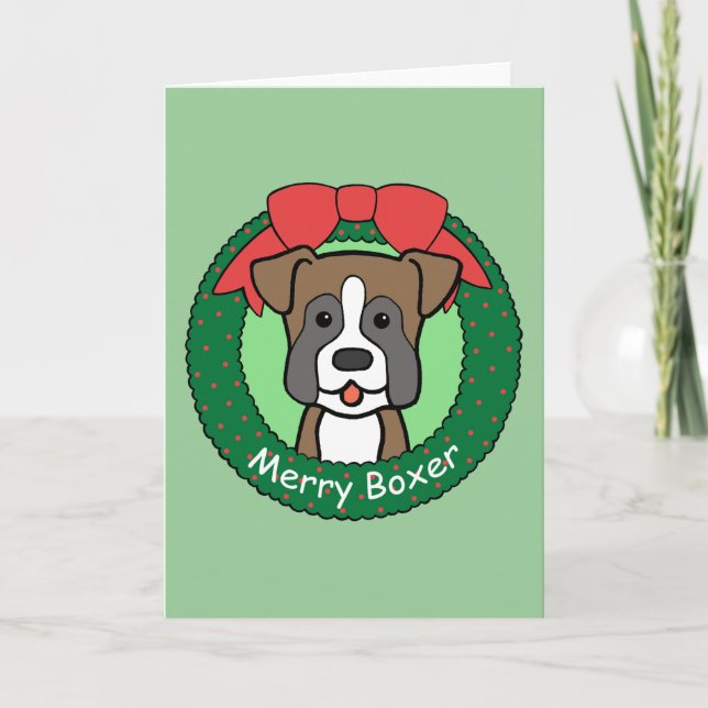 Boxer Christmas Feiertagskarte (Vorderseite)