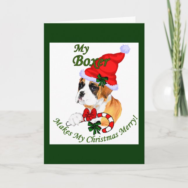 Boxer Christmas Geschenke Feiertagskarte (Vorderseite)