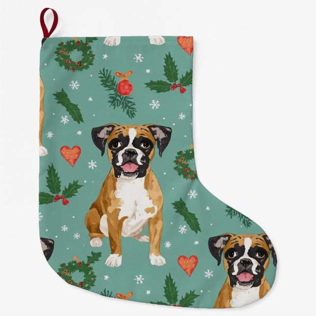 Boxer christmas großer weihnachtsstrumpf (Vorderseite)
