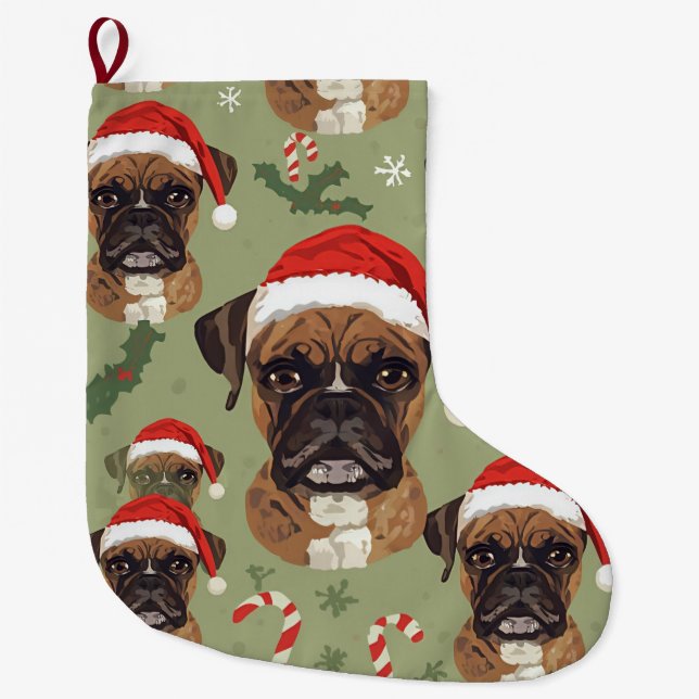 Boxer christmas großer weihnachtsstrumpf (Vorderseite)