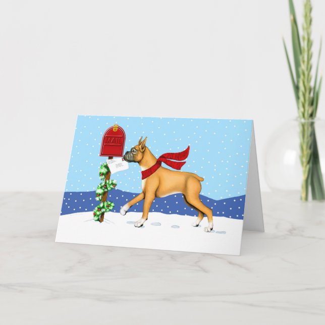Boxer Christmas Mail Feiertagskarte (Vorderseite)