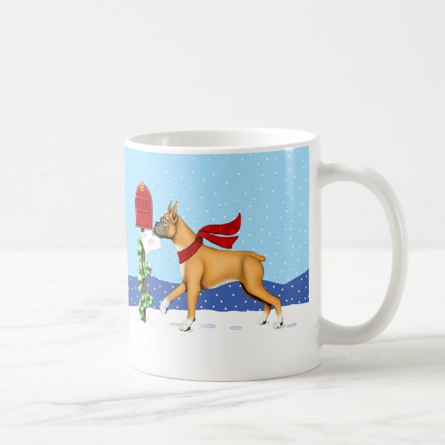 Boxer Christmas Mail Kaffeetasse (Rechts)