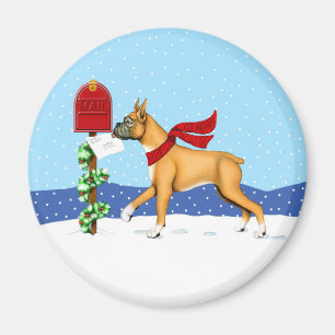Boxer Christmas Mail Magnet