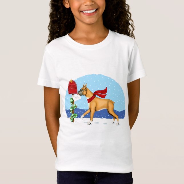 Boxer Christmas Mail T-Shirt (Vorderseite)