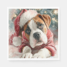 Boxer Christmas Paper Napkin Serviette