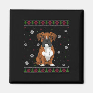 Boxer Christmas Sweater Xmas Haustier Hund Lover Magnet
