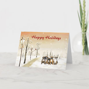 Boxer Christmas Urban Grußkarte Feiertagskarte