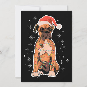 Boxer Christmas Wear Weihnachtsmannmütze Weihnacht Einladung