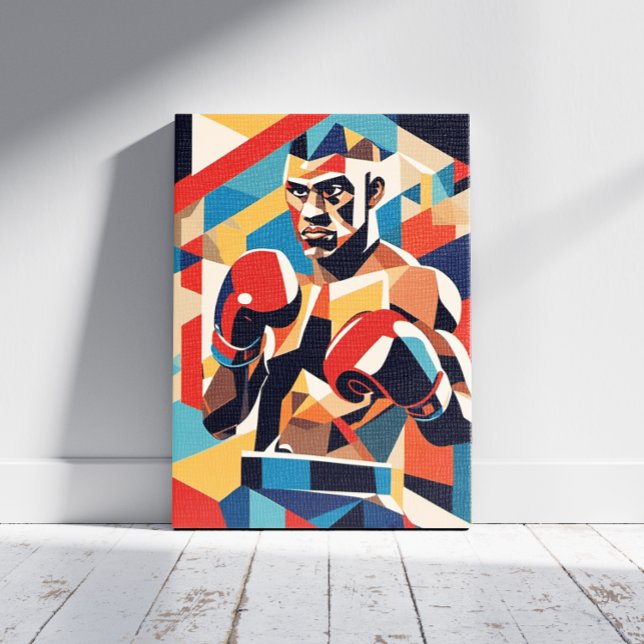 Boxer Cubism Canvas Print Leinwanddruck (Von Creator hochgeladen)