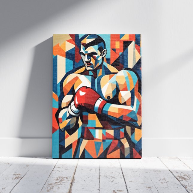 Boxer Cubism Canvas Print Leinwanddruck (Von Creator hochgeladen)