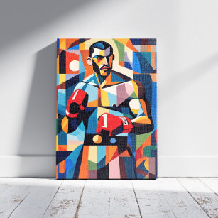 Boxer Cubist Canvas Print Leinwanddruck