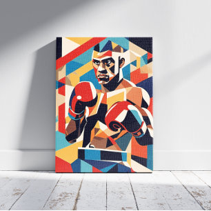 Boxer Cubist Canvas Print Leinwanddruck