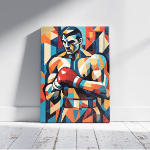 Boxer Cubist Canvas Print Leinwanddruck