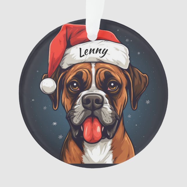 Boxer Custom Christmas Ornament (Vorderseite)