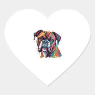Boxer Dog 2 Herz-Aufkleber