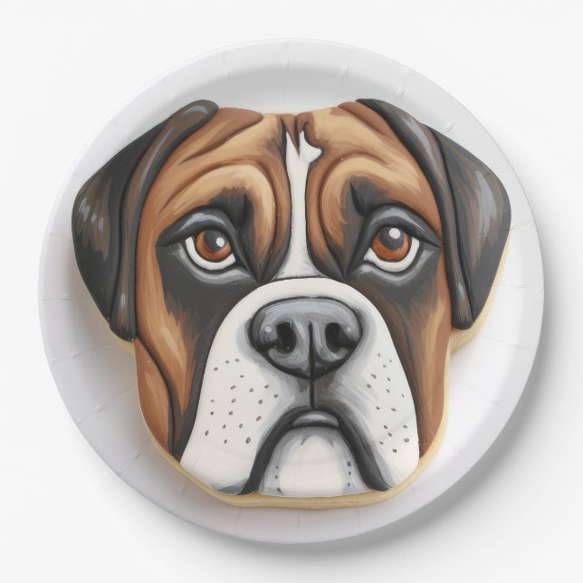 Boxer Dog 3D Inspiriert Pappteller (Vorderseite)