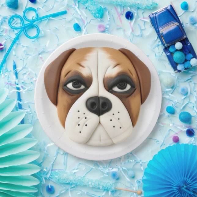Boxer Dog 3D Inspiriert Pappteller (Party)