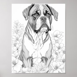 Boxer Dog Aduloring Poster