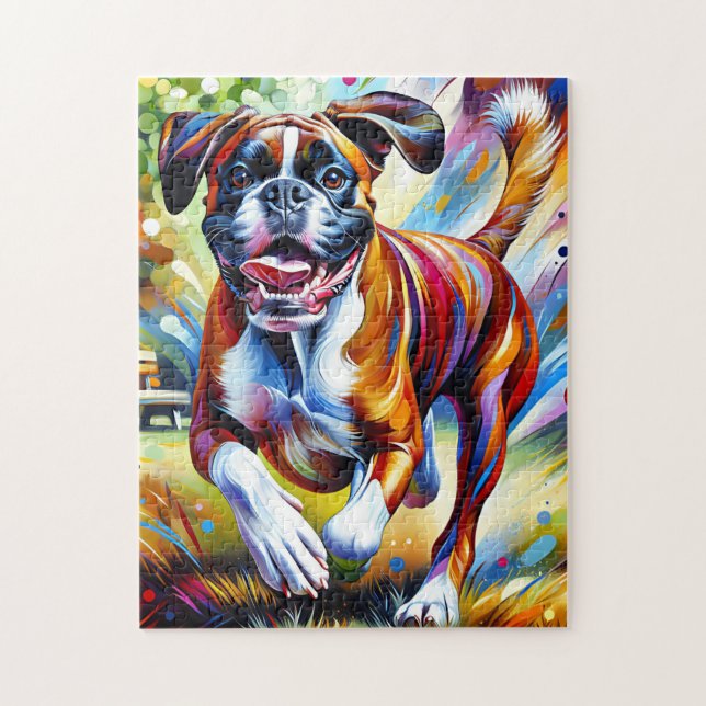 Boxer Dog Akryllische Kunst Print Dog Lover Gesche Puzzle (Vertikal)