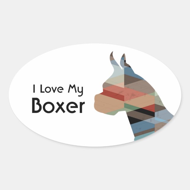 Boxer Dog Anpassbare Silhouette Sticker (Vorderseite)